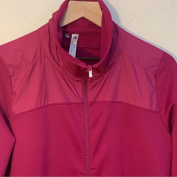 ADIDAS Cold Performance Jacket Women’s Large Berry Full Zip Pockets. - Picture 4 of 16